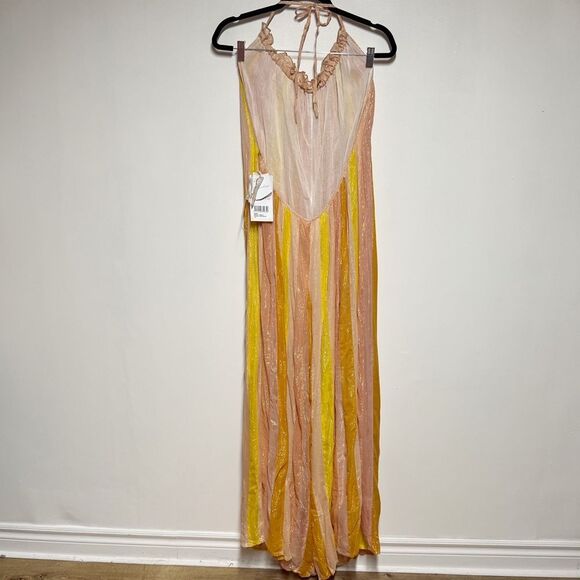NWT Anthropologie  “Sundress” Sophie Jumpsuit Marbella Mix Peach Sz L/XL - Picture 10 of 12